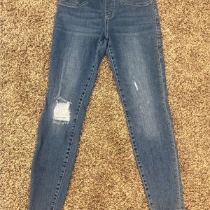 Rock & Republic Denim Rx Pull On Skinny Jeans Womens 8 Blue Denim Grunge stones